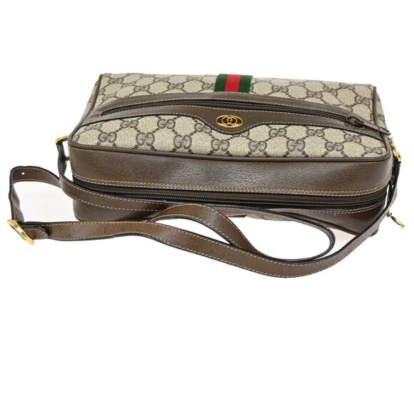 GUCCI Logo Sherry GG Pattern Shoulder Bag PVC Leather Brown Italy 32YH591 - Picture 5 of 16